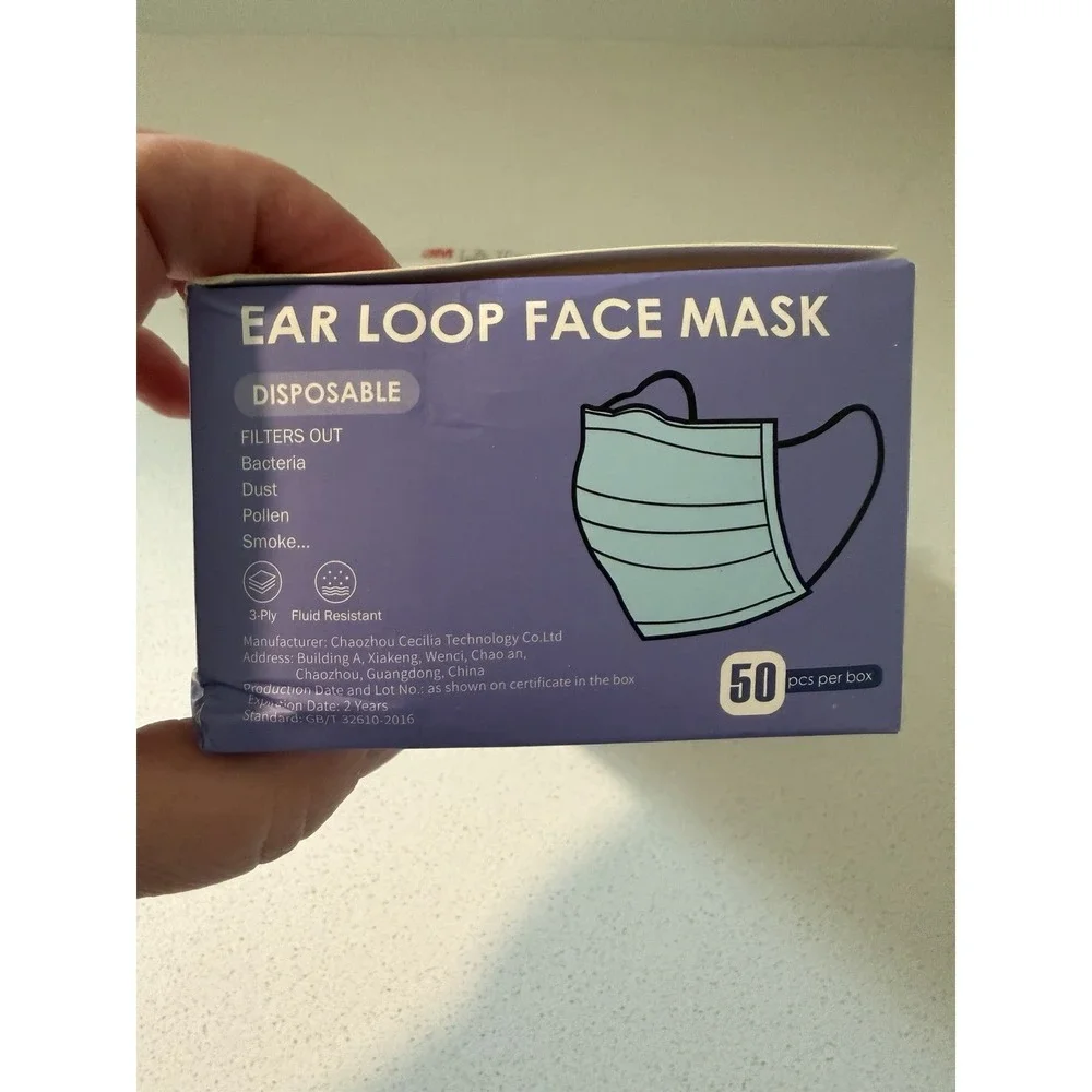 (Box of 50) *NEW* MAGICARE MSK099MGCP-BX - Ear Loop 3-Ply Disposable Face Masks